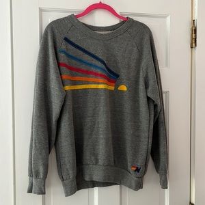 Aviator Nation Medium Gray Rainbow Sweatshirts